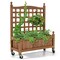 Gymax 32in Wood Planter Box w/Trellis Mobile Raised Bed for Climbing Plant